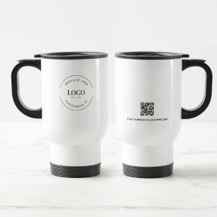 Custom company logo promotional QR code website Travel Mug