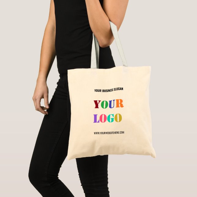 Custom Company Logo Promotional Tote Bag Template (Front (Product))