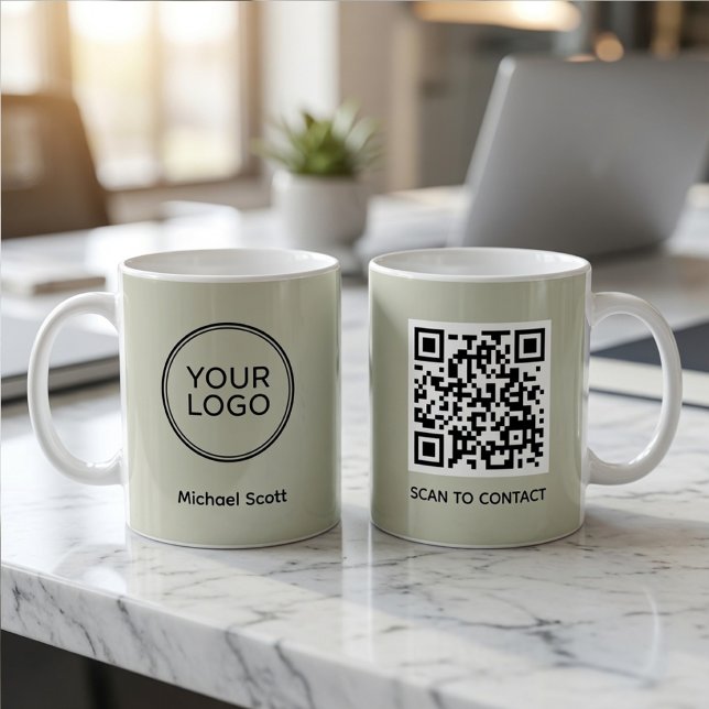 Custom Company Logo QR Code Coffee Mug (Creator Uploaded)