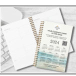 Custom Company Logo QR Code Planner Calendar<br><div class="desc">Easily personalize this planner/ calendar with your own company logo and business information. Additionally you can select a background colour to match your company's brand design. You also have the additional feature of the full year calendar right on the cover for easy reference. If you have specific design requests or...</div>