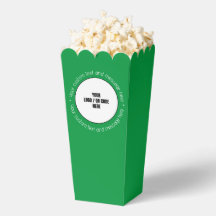 Custom Company Logo QR Code Text Green Popcorn Box
