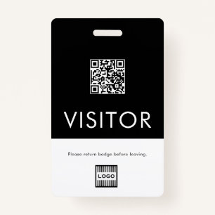 Custom Company Logo QR Code Visitor Badge