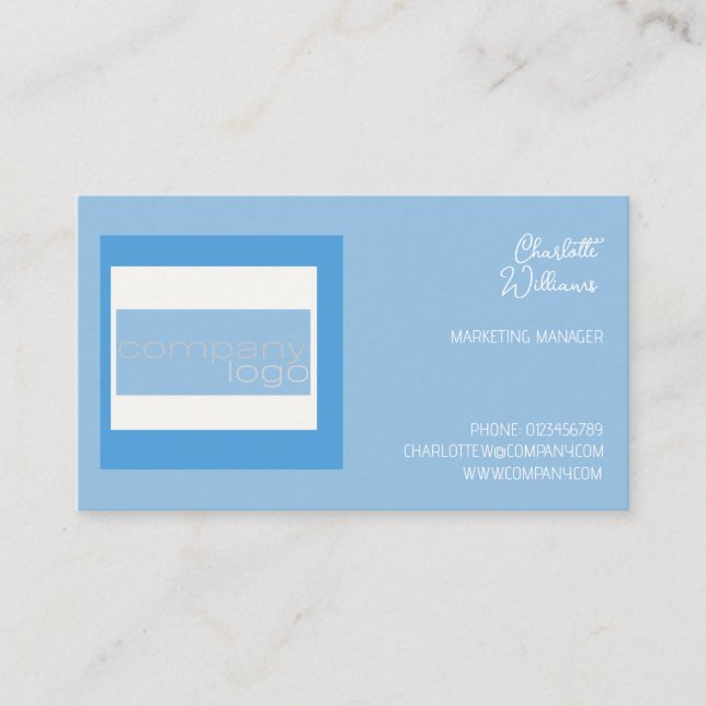 CUSTOM COMPANY LOGO RECTANGLE TEXT BUSINESS CARD (Front)