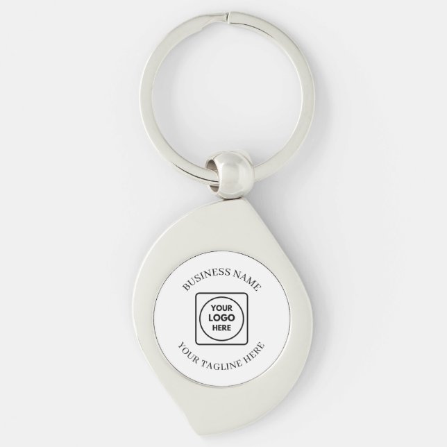 Custom Company Logo Slogan Promo Keychains (Front)