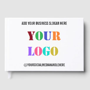 Custom Company Logo Social Media Text Guest Book