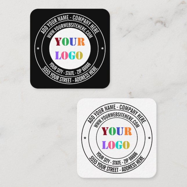 Custom Company Logo Text and Colours Business Card (Front/Back)