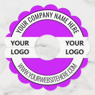 Custom Company Logo Text and Colours Wine Glass Ta Tag