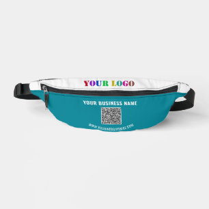 Custom Company Logo Text and QR Code Fanny Pack