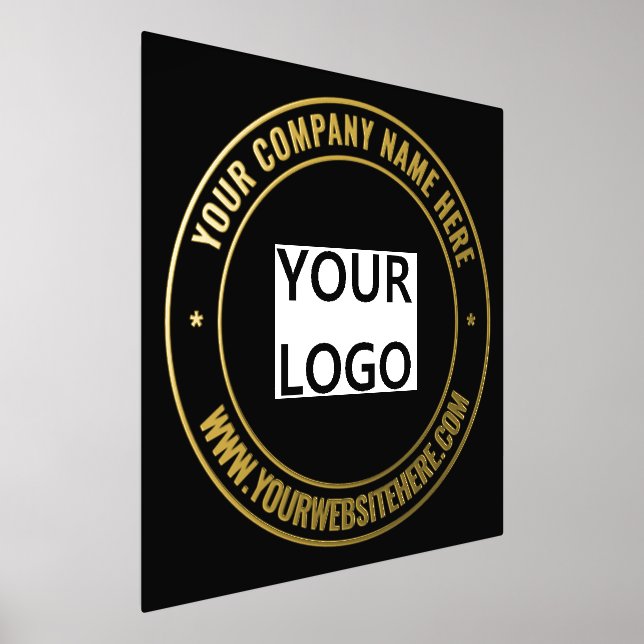 Custom Company Logo Text Black Gold Foil Prints (Laydown)