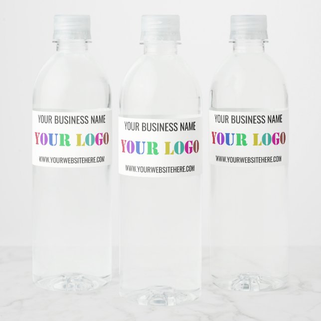 Custom Company Logo Text Bottle Labels Template (Bottles)