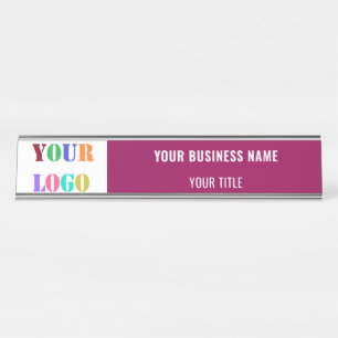 Custom Company Logo Text Business Desk Name Plate