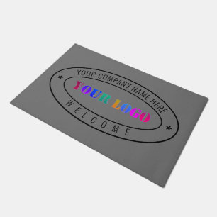 Custom Company Logo Text Business Doormat Wellcome