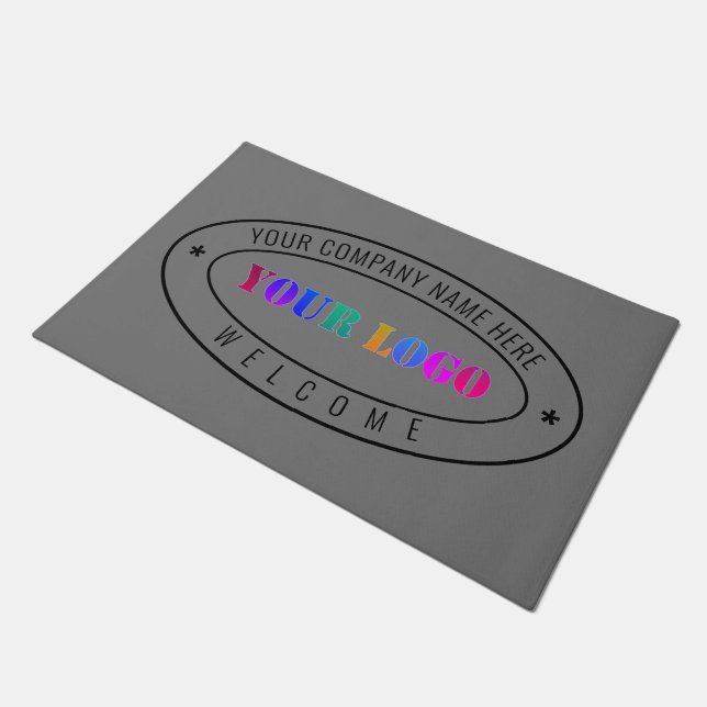 Custom Company Logo Text Business Doormat Wellcome (Angled)