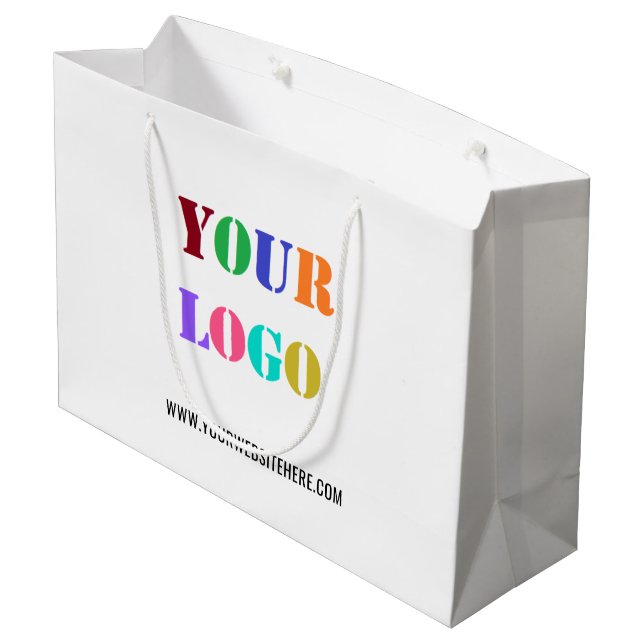 Custom Company Logo Text Business Gift Bag (Back Angled)