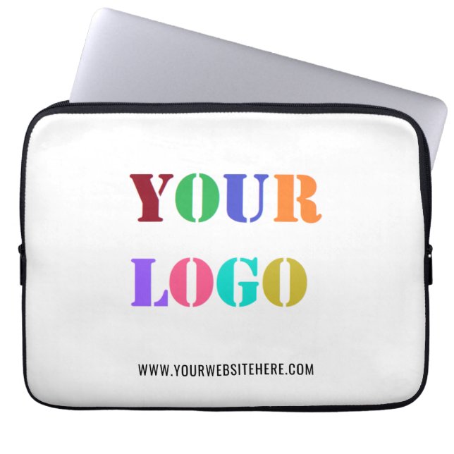 Custom Company Logo Text Business Laptop Sleeve (Front)
