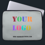 Custom Company Logo Text Business Laptop Sleeve<br><div class="desc">Custom Colours and Fonts Laptop Sleeves - Personalized Laptop Sleeves with Your Company Logo and Website or Custom Text Promotional Business Laptop Sleeve - Add Your Logo / Image or QR Code - Photo / and Website or Custom Text / Information - Resize and move elements with Customization tool. Choose...</div>