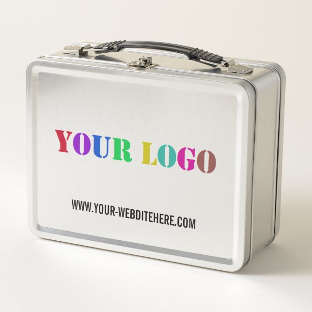 Custom Company Logo Text Business Metal Lunch Box (Front)