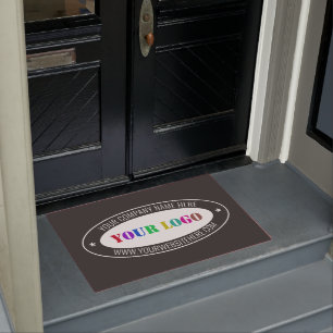Custom Company Logo Text Business Office Doormat