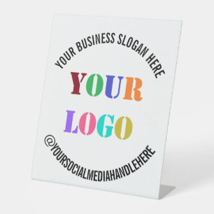 Custom Company Logo Text Business Pedestal Sign