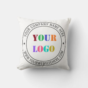 Custom Company Logo Text Business Pillow Template