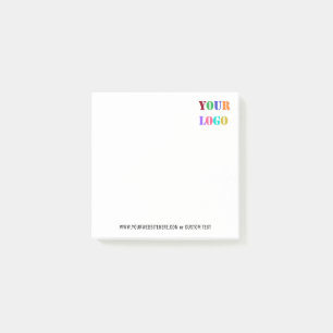 Custom Company Logo Text Business Post it Notes