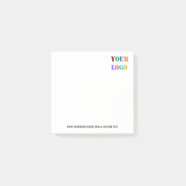 Custom Company Logo Text Business Post it Notes (Front)