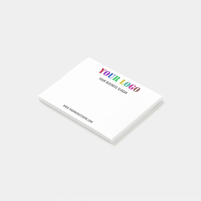 Custom Company Logo Text Business Post it Notes (Angled)