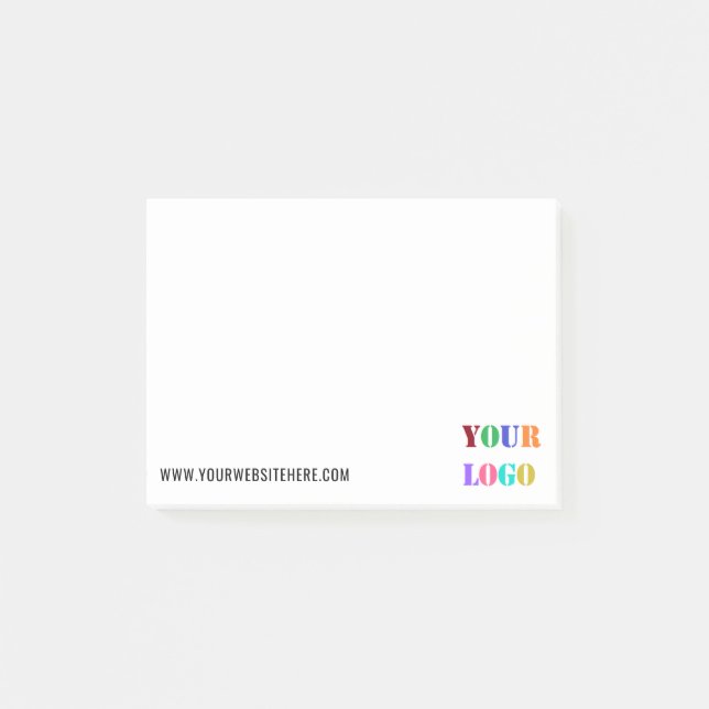 Custom Company Logo Text Business Post-it® Notes (Front)
