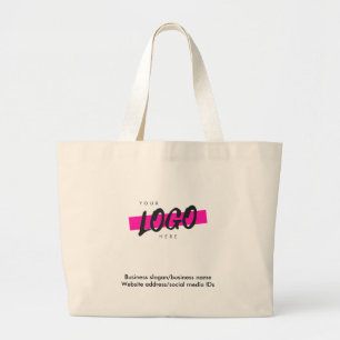 Custom Company Logo text Business Promotional  Large Tote Bag