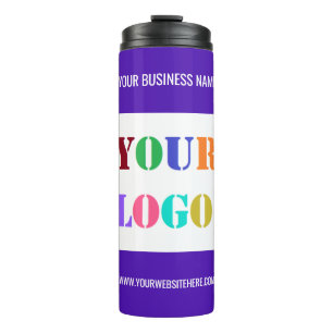 Custom Company Logo Text Business Thermal Tumbler