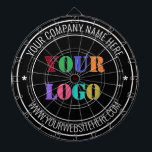 Custom Company Logo Text Dart Board Template<br><div class="desc">Custom Colours and Fonts - Design Your Own Personalized Dartboards with Your Company Logo and Name Website or Custom Text Promotional Business Personalized Dart Board - Add Your Logo / Image or QR Code - Photo / and Text / Information / More - Resize and move elements with Customization tool....</div>