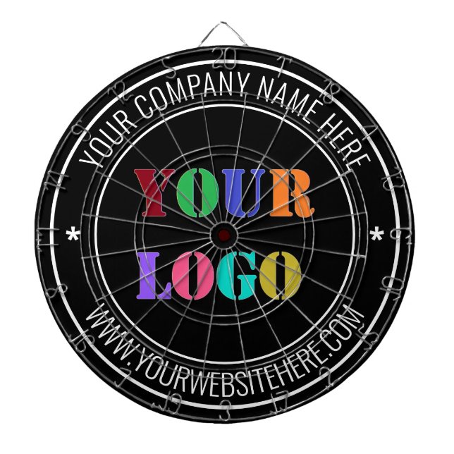 Custom Company Logo Text Dart Board Template (Front)