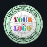 Custom Company Logo Text Dart Board - Your Colours<br><div class="desc">Custom Colours and Font - Personalized Dart Board with Your Company Logo or Photo and Name Website or Custom Text Promotional Business or Modern Personal Dartboards / Gift - Add Your Logo - Image - Photo or QR Code / Name - Company / Website or other Information / text -...</div>