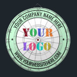 Custom Company Logo Text Dart Board - Your Colours<br><div class="desc">Custom Colours and Font - Personalized Dart Board with Your Company Logo or Photo and Name Website or Custom Text Promotional Business or Modern Personal Dartboards / Gift - Add Your Logo - Image - Photo or QR Code / Name - Company / Website or other Information / text -...</div>