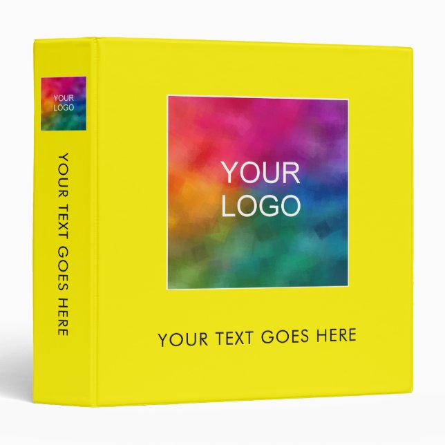 Custom Company Logo Text Here Elegant Template Binder (Front/Spine)