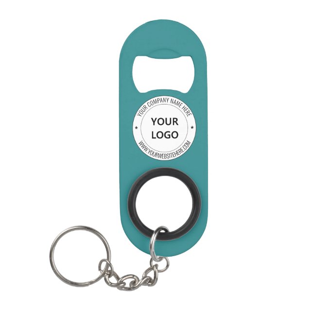 Custom Company Logo Text Keychain Bottle Opener (Front)