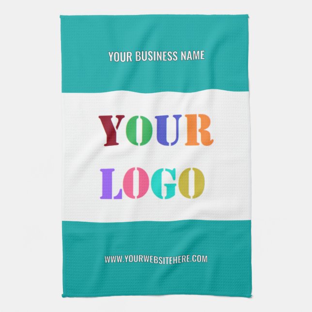 Custom Company Logo Text Kitchen Towel Your Colour (Vertical)