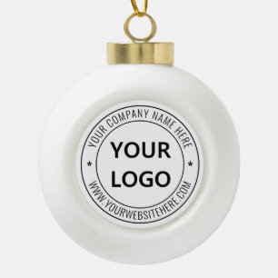 Custom Company Logo Text Name Christmas Ornament