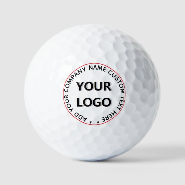 Custom Company Logo Text Name Golf Balls Template (Front)