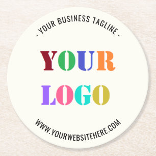 Custom Company Logo Text Paper Coaster Example