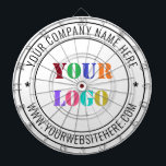 Custom Company Logo Text Personalized Dart Board<br><div class="desc">Custom Colours and Font - Design Your Own Personalized Dart Board with Your Company Logo Name Website or Custom Text Promotional Business Dartboards Gift - Add Your Logo - Image or QR Code - Photo / Name - Company / Website - Information / More - Resize and move or remove...</div>