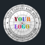 Custom Company Logo Text Personalized Dart Board<br><div class="desc">Custom Colours and Font - Personalized Dart Board with Your Company Logo Name Website or Custom Text Promotional Business Dartboards Gift - Add Your Logo - Image or QR Code - Photo / Name - Company / Website - Information / More - Resize and move or remove and add elements...</div>