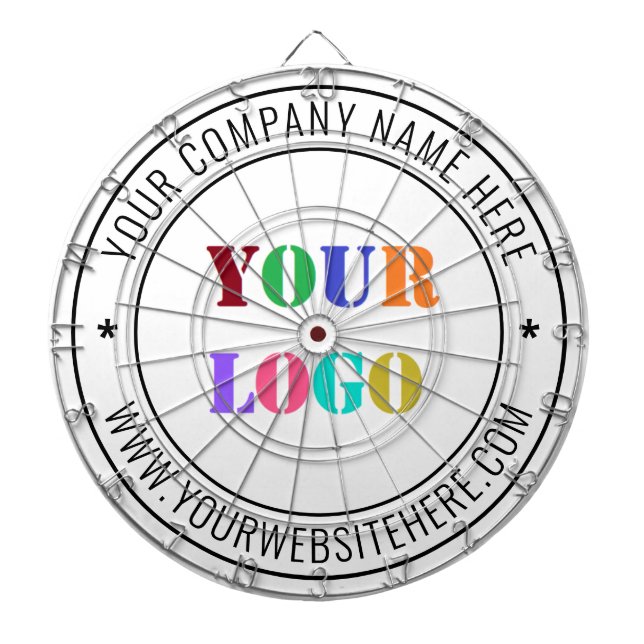 Custom Company Logo Text Personalized Dart Board (Front)