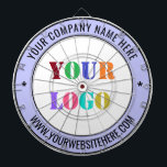 Custom Company Logo Text Personalized Dart Board<br><div class="desc">Custom Colours and Fonts - Design Your Own Personalized Dartboards with Your Company Logo and Name Website or Custom Text Business Promotional or Modern Personal Dart Board / Gift - Make Unique Your Own Design - Add Your Logo - Image - Photo or QR Code / and Name - Text...</div>