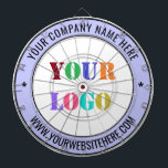 Custom Company Logo Text Personalized Dart Board<br><div class="desc">Custom Colours and Font - Dartboards with Simple Personalized Custom Logo Business Name Text Company Promotional Professional Customizable Stamp Dart Board Gift - Add Your Logo - Image / Name - Company / Website or Phone or Email / more - Resize and move or remove and add elements / text...</div>