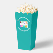 Custom Company Logo Text Popcorn Box Example