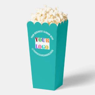 Custom Company Logo Text Popcorn Box Example