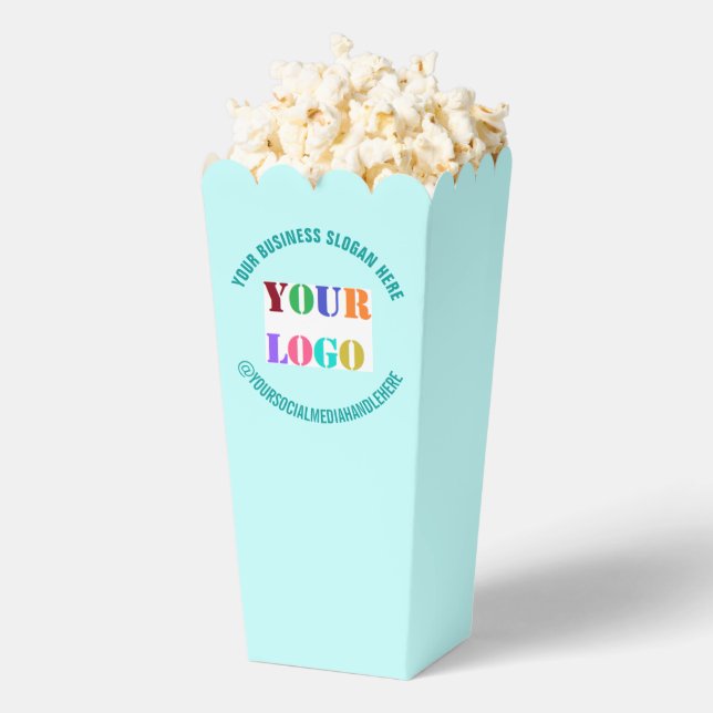 Custom Company Logo Text Popcorn Box Template (Popped)