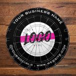 Custom Company Logo Text Promotional B&W  Dartboard<br><div class="desc">Perfect promotional product for your corporate events,  giveaways to advertise your brand!
The design has a logo and custom texts such as website ,  tagline ,  social media 
The product  has a black and white theme.
Personalize for your needs fully and message me for any help.</div>
