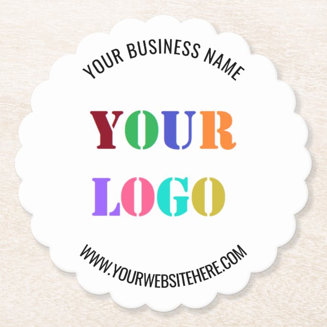 Custom Company Logo Text Promotional Paper Coaster (Front)